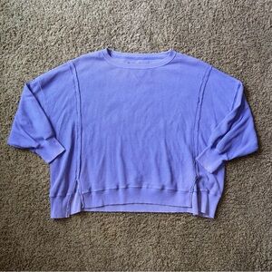 Women’s American Eagle Big Hug V-Neck Waffle Sweatshirt Size Large